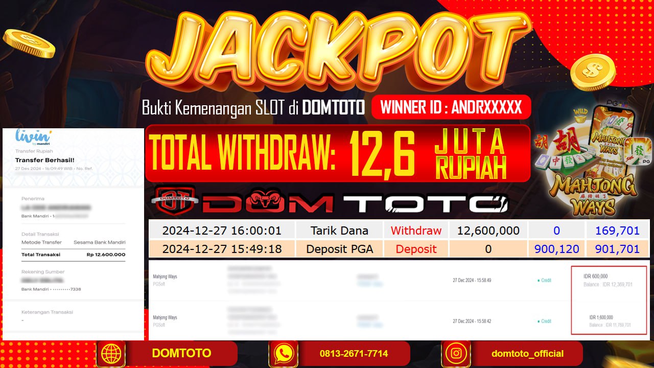 JACKPOT SLOT MAHJONG WAYS 27 DESEMBER 2024